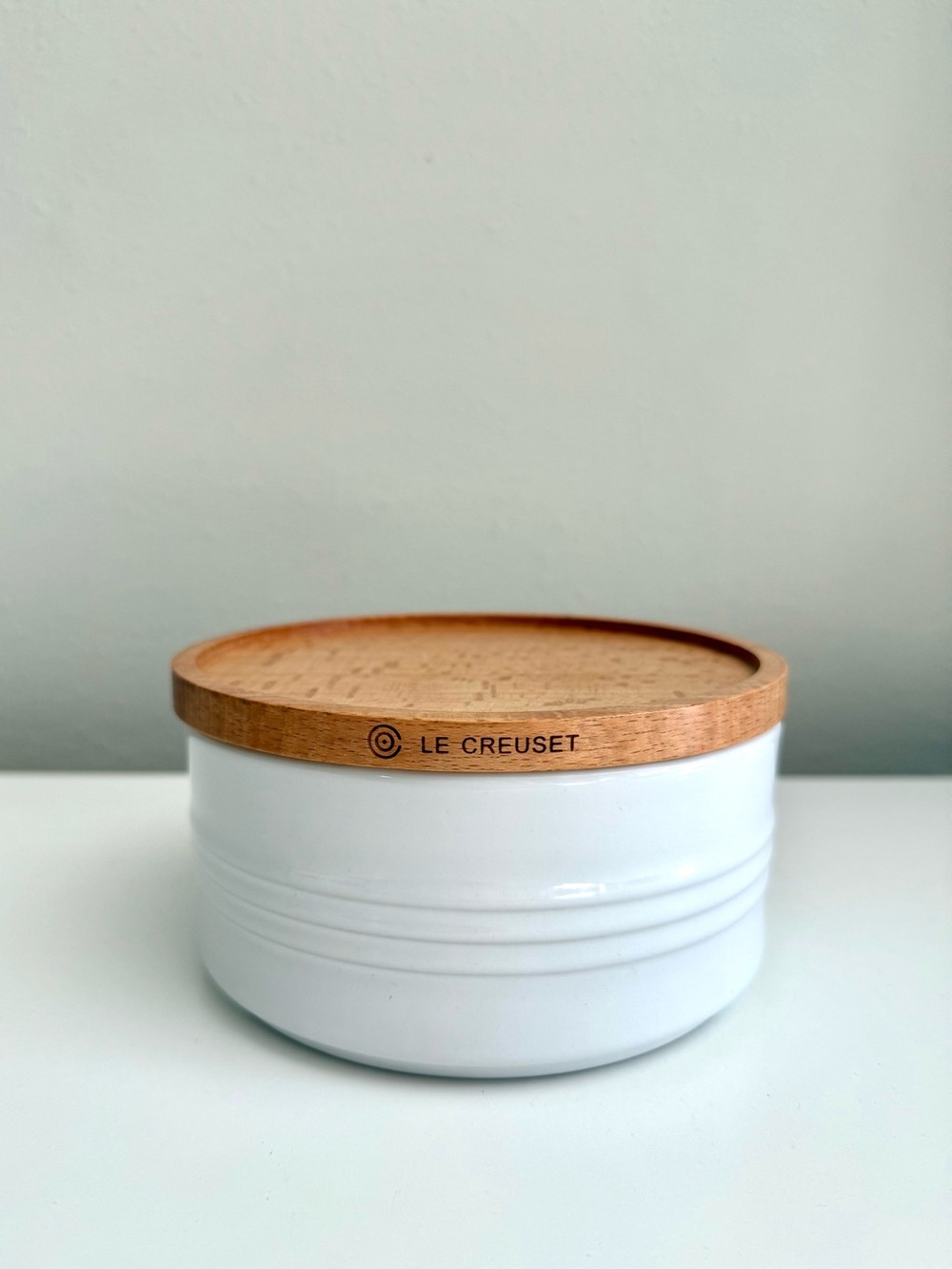 Le Creuset Stoneware Jar Storage Canister with Lid White 23oz 14cm